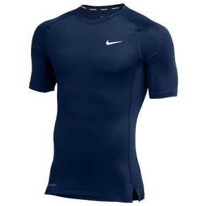 Nike Team Pro S/S Compression Top - Men's - College Navy/White