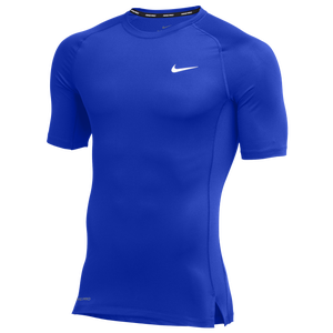 Nike Team Pro S/S Compression Top - Men's - Game Royal/White