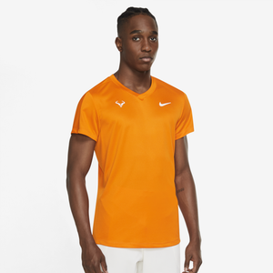 Nike Rafa Dri-FIT Challenger SS Tennis Top - Men's - Magma Orange/Royal Blue