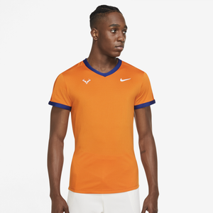 Nike Rafa Dri-FIT Adventure SS Tennis Top - Men's - Magma Orange/Royal Blue
