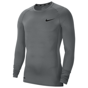 Nike Pro Compression Long Sleeve Top - Men's - Smoke Grey/Black