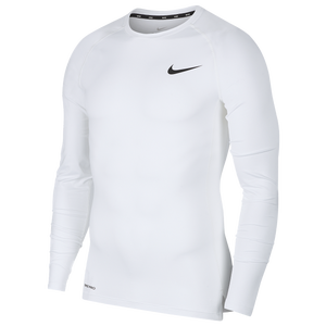 Nike Pro Compression Long Sleeve Top - Men's - White/Black
