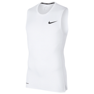 Nike Pro Compression Sleeveless Top - Men's - White/Black
